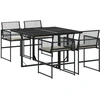 Image de vidaXL Ensemble de jardin 5 pièces avec coussins Noir Poly Rattan