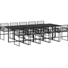 Image de vidaXL Ensemble de jardin 11 pièces avec coussins Noir Poly Rattan