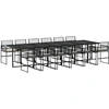 Image de vidaXL Ensemble de jardin 13 pièces avec coussins Noir Poly Rattan