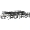Image de vidaXL Ensemble de jardin 17 pièces avec coussins Noir Poly Rattan