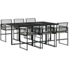 Image de vidaXL Ensemble de jardin 7 pièces avec coussins Noir Poly Rattan