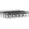 Image de vidaXL Ensemble de jardin 13 pièces avec coussins Noir Poly Rattan