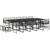 Image de vidaXL Ensemble de jardin 15 pièces avec coussins Noir Poly Rattan
