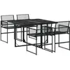 Image de vidaXL Ensemble de jardin 5 pièces noir Poly rotin