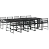 Image de vidaXL Ensemble de jardin 11 pièces noir Poly rotin