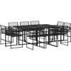 Image de vidaXL Ensemble de jardin 11 pièces noir Poly rotin