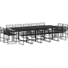 Image de vidaXL Ensemble de jardin 15 pièces noir Poly rotin