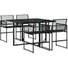 Image de vidaXL Ensemble de jardin 5 pièces noir Poly rotin