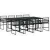Image de vidaXL Salon de jardin 9 pièces noir poly rotin