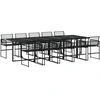 Image de vidaXL Ensemble de jardin 11 pièces noir Poly rotin