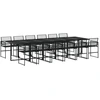 Image de vidaXL Ensemble de jardin 13 pièces noir Poly rotin