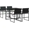 Image de vidaXL Ensemble de jardin 5 pièces avec coussins Noir Poly Rattan