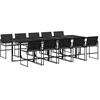 Image de vidaXL Ensemble de jardin 11 pièces avec coussins Noir Poly Rattan