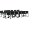 Image de vidaXL Ensemble de jardin 13 pièces avec coussins Noir Poly Rattan