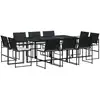 Image de vidaXL Ensemble de jardin 11 pièces avec coussins Noir Poly Rattan
