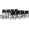 Image de vidaXL Ensemble de jardin 13 pièces avec coussins Noir Poly Rattan
