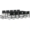 Image de vidaXL Ensemble de jardin 15 pièces avec coussins Noir Poly Rattan