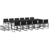 Image de vidaXL Ensemble de jardin 17 pièces avec coussins Noir Poly Rattan