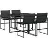 Image de vidaXL Ensemble de jardin 5 pièces avec coussins Noir Textilène