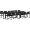 Image de vidaXL Ensemble de jardin 13 pièces avec coussins Noir Textilène