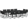 Image de vidaXL Ensemble de jardin 13 pièces avec coussins Noir Textilène