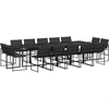 Image de vidaXL Ensemble de jardin 15 pièces avec coussins Noir Textilène