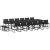 Image de vidaXL Ensemble de jardin 17 pièces avec coussins Noir Textilène