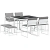 Image de vidaXL Salon de jardin 9 pièces avec coussins Blanc Textilène
