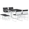 Image de vidaXL Salon de jardin 9 pièces avec coussins Blanc Textilène
