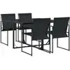 Image de vidaXL Ensemble de jardin 5 pièces noir Textilène