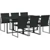 Image de vidaXL Ensemble de jardin 7 pièces noir Textilène