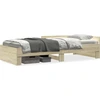 Image de vidaXL Cadre de lit sans matelas Chêne Sonoma 75x190 cm Bois composite