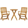 Image de vidaXL Ensemble Bistro 3 pièces pliable bois massif acacia