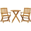Image de vidaXL Ensemble Bistro 3 pièces pliable bois massif acacia