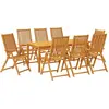 Image de vidaXL Ensemble de jardin 9 pièces 180x90x75 cm bois massif acacia