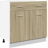 Image de vidaXL Armoire basse à tiroirs Lyon Chêne Sonoma 80x46x81,5 cm Matériau dérivé du bois