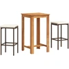Image de vidaXL Ensemble bar de jardin 3 pièces brun acacia massif et poly rotin