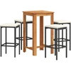 Image de vidaXL Ensemble bar de jardin 5 pièces noir bois massif acacia et poly rotin