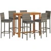 Image de vidaXL Ensemble bar de jardin 7 pièces Gris Acacia massif et poly rotin