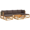 Image de vidaXL Ensemble canapé de jardin 7 pièces avec coussins bois acacia & corde