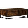 Image de vidaXL Table basse chêne fumé 90x57x35 cm bois composite et métal