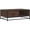 Image de vidaXL Table basse marron imitation chêne 90x57x35 cm Bois composite métal