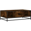 Image de vidaXL Table basse chêne fumé 100x57x35 cm Bois composite et métal