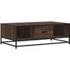 Image de vidaXL Table basse marron imitation chêne 100x57x35 cm Bois composite métal