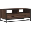 Image de vidaXL Table basse marron imitation chêne 100x50x45 cm bois composite métal