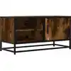 Image de vidaXL Armoire TV chêne fumé 80x34,5x40 cm Bois composite et métal