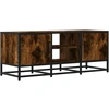 Image de vidaXL Armoire TV chêne fumé 100x35x41 cm Bois composite et métal