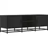 Image de vidaXL Armoire TV noire 120x35x41 cm Bois composite et métal
