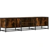 Image de vidaXL Armoire TV chêne fumé 160x35x41 cm Bois composite et métal