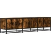 Image de vidaXL Armoire TV chêne fumé 150x35x41 cm Bois composite et métal